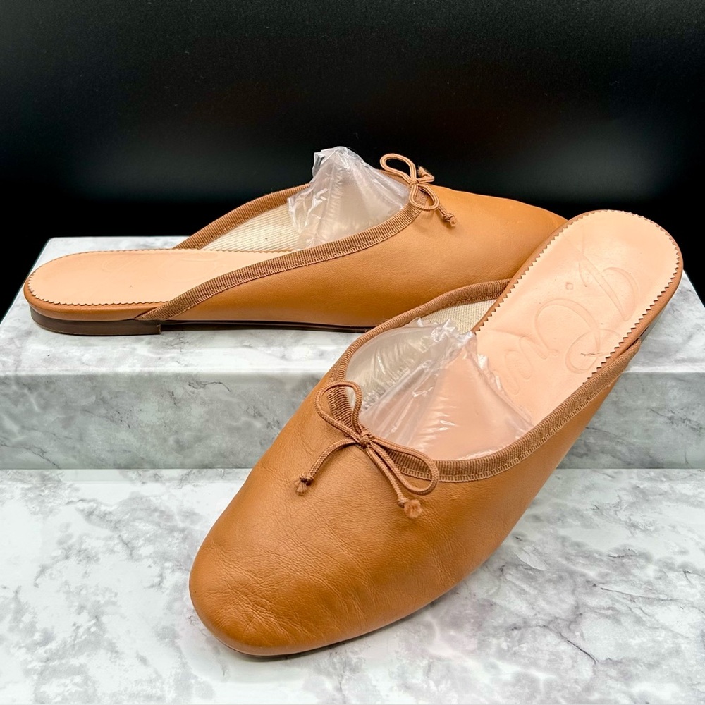 Women’s Tan Slip-On Leather Mules